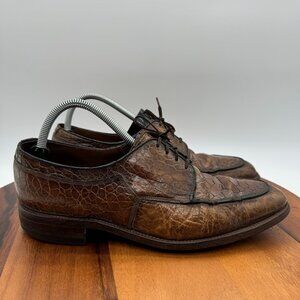 Monte Carlo Sea Turtle Authentic Skin Preban Mens 9 E Shoes Oxfords Brown Rare